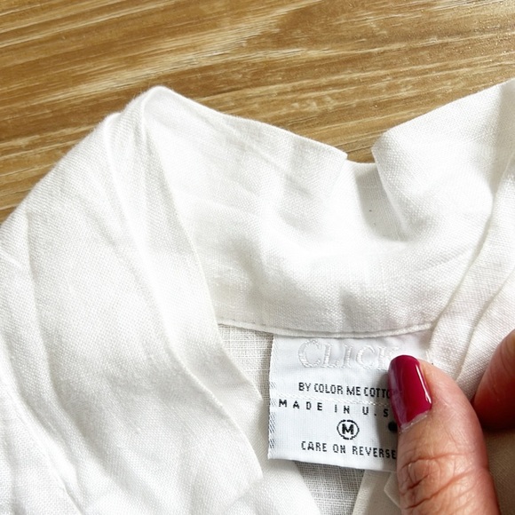 Click By Color Me Cotton Linen Button down Shirt - Picture 9 of 15